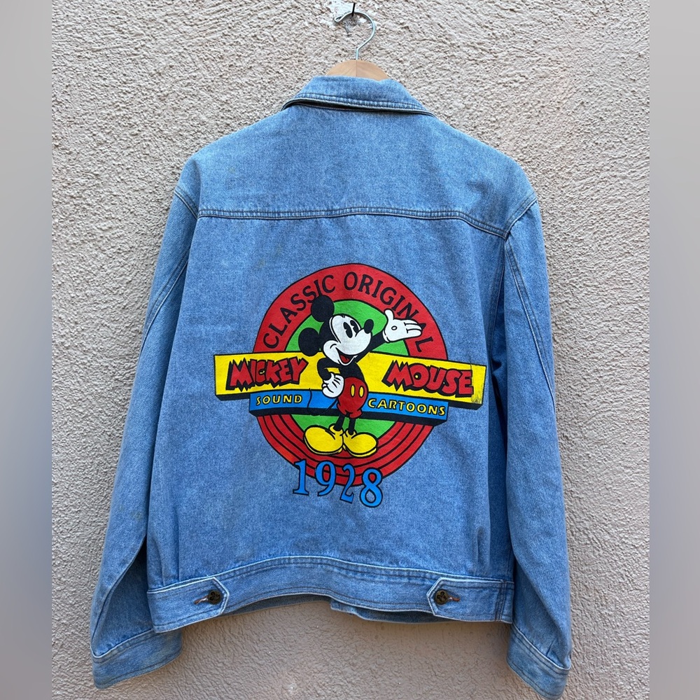 Vintage 90’s Mickey Mouse Denim Jacket 1928 Classic Original Sound Cartoons
